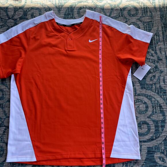 Nike Team Engineered Baseball Men's Jersey Orange White - Size XXL - Picture 4 of 6